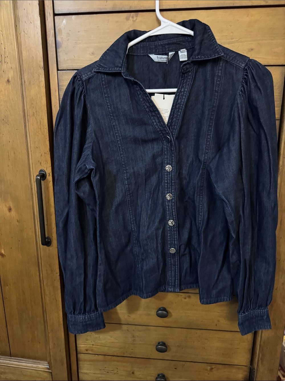 b. young Dark Denim Button-Up Shirt